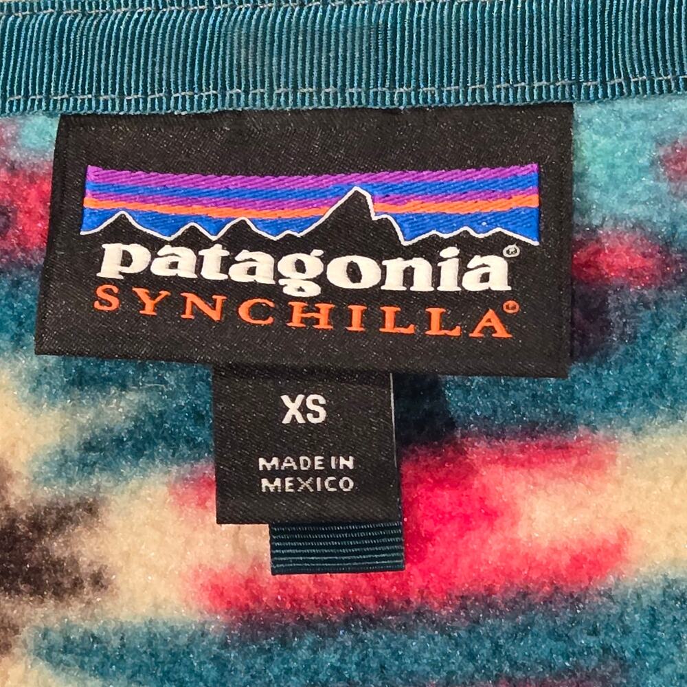 Patagonia Synchilla Snap-T Fleece Pullover Southwest Aztec Geometric Teal, XS - Picture 6 of 10